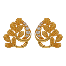 Elegant Leaf-Shaped Gold Earrings